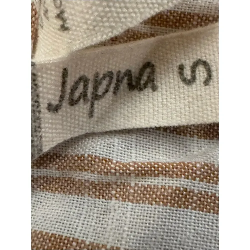 NWT Japna Women's Tan White Striped Sleeveless Peplum Top - Size S   b20